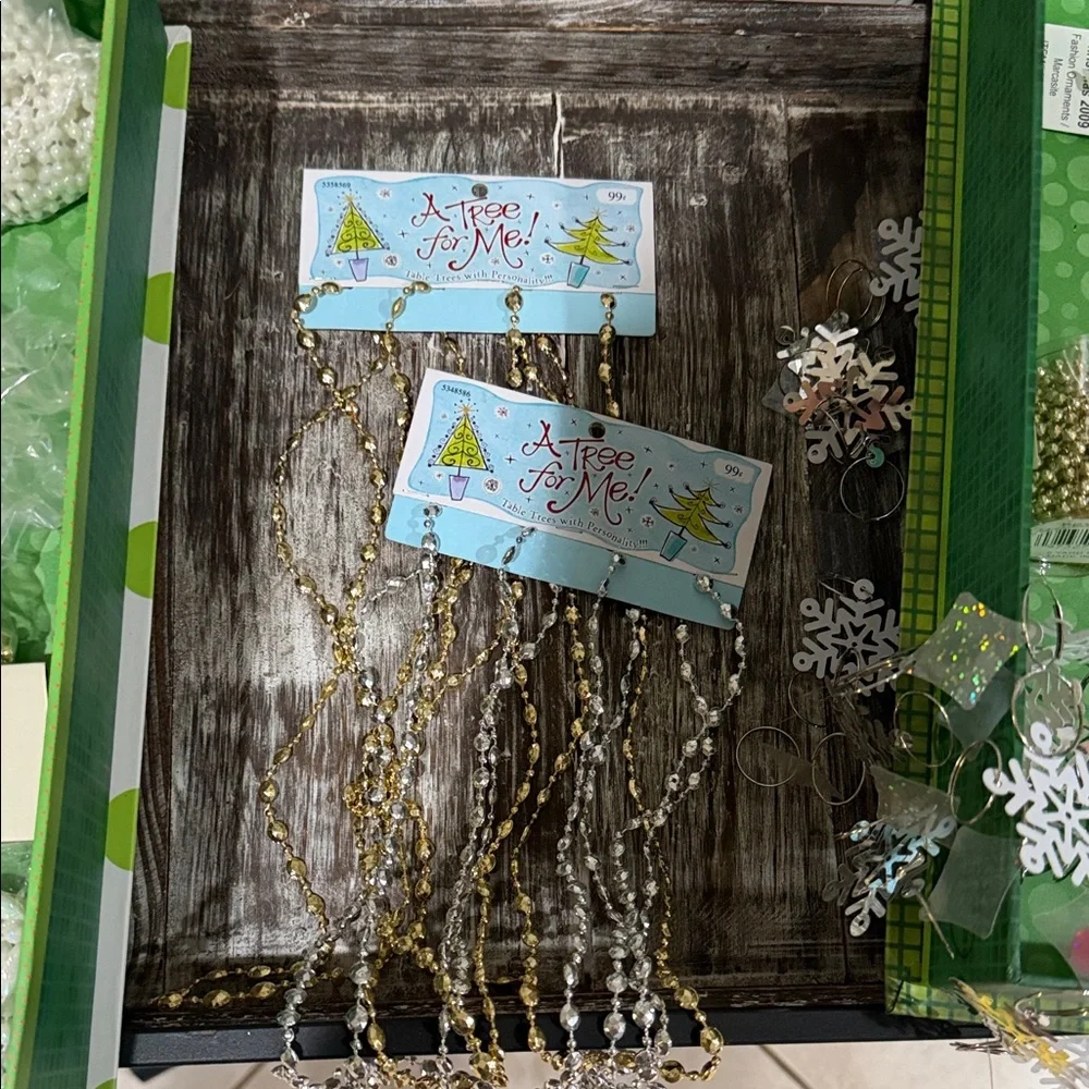 Festive Holiday Garland Set with Snowflakes and Bells & Ornament & Box